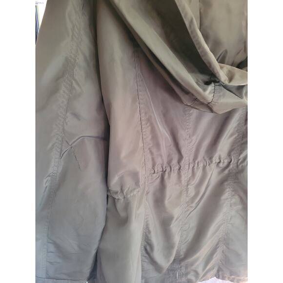 DB Women Jacket Olive Green Hood Zip/Snap Drawcord Lined Pockets Sz XL - Picture 7 of 9
